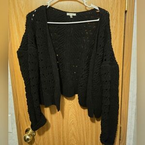 Maurices Black Cardigan Sweater with Textured Knit